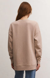 Quilted V-Neck Weekender Sweater