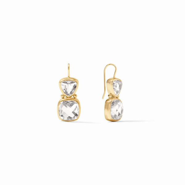 Aquitaine Gold Earrings - Clear Crystal