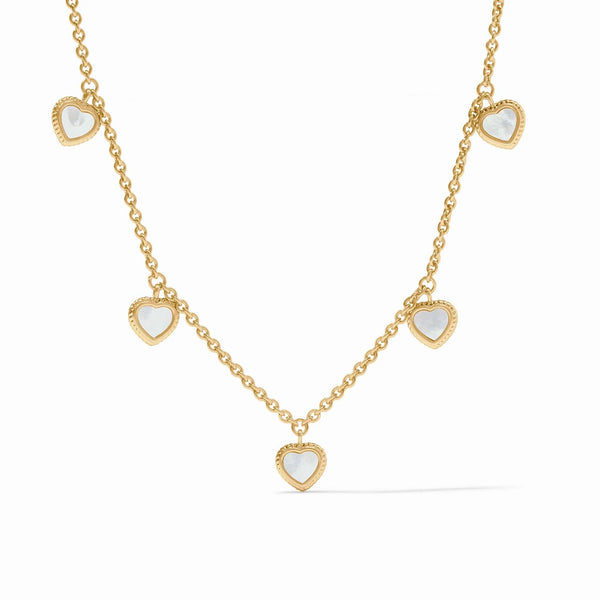 Heart Delicate Charm Necklace - Mother of Pearl