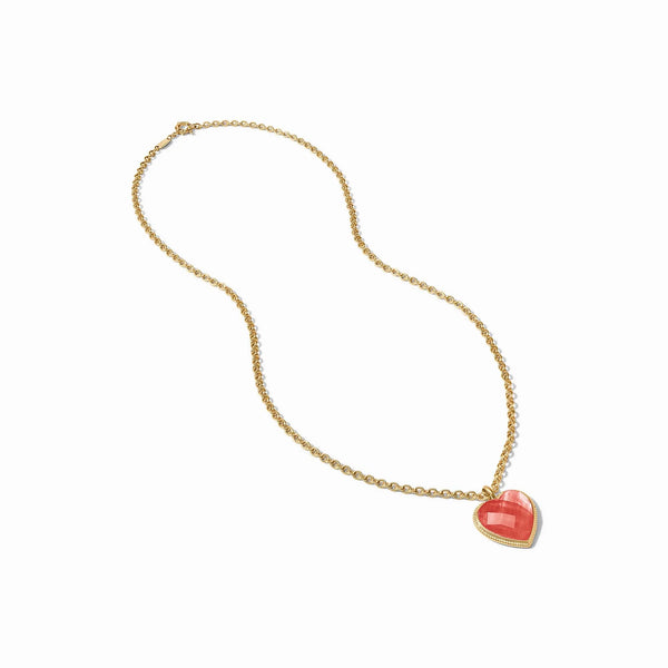 Heart Gold Pendant - Blush Pink
