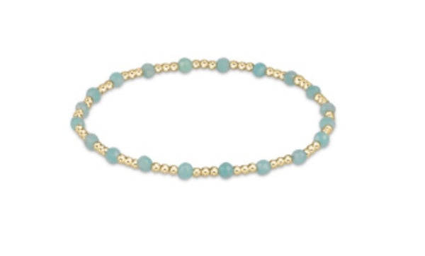 Gemstone Gold Sincerity Pattern 3mm Bracelet - Amazonite
