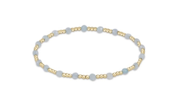 Gemstone Gold Sincerity Pattern 3mm Bracelet - Aquamarine
