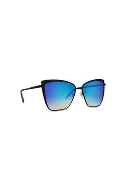 Becky Black + Ice Blue Mirror Sunglasses