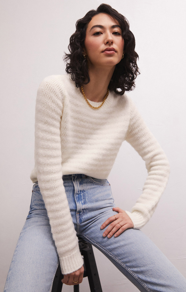 Bowie Cropped Sweater in Sandstone