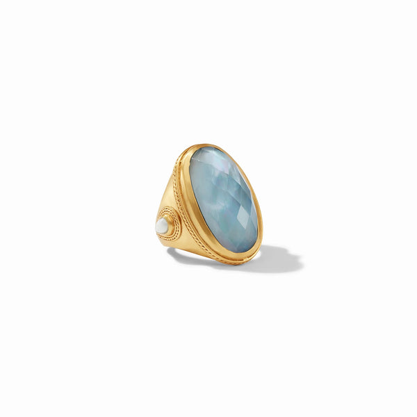 Cannes Statement Ring - Chalcedony Blue