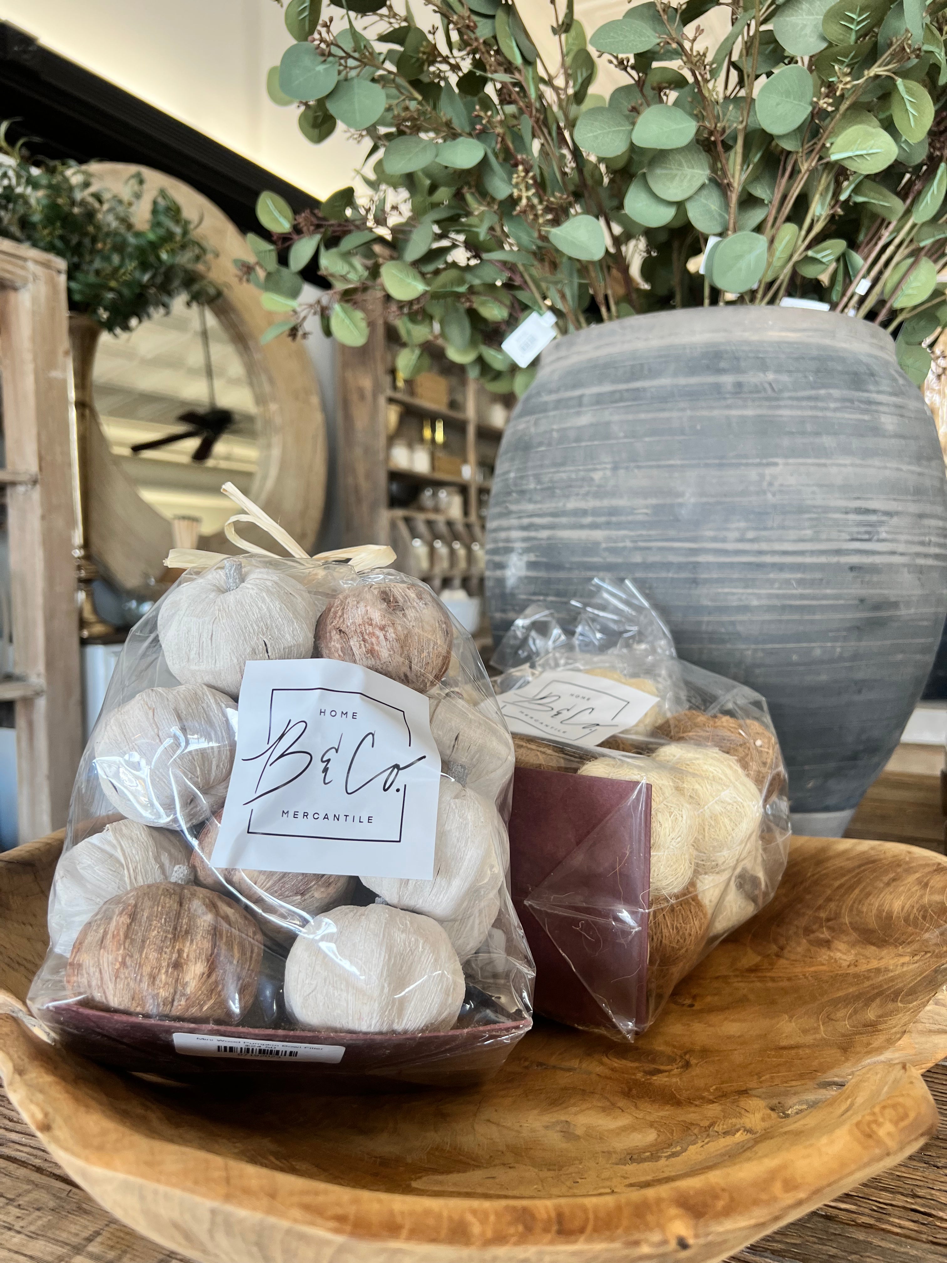 Mini Wood Pumpkin Bowl Filler Baker & Co. Home Mercantile