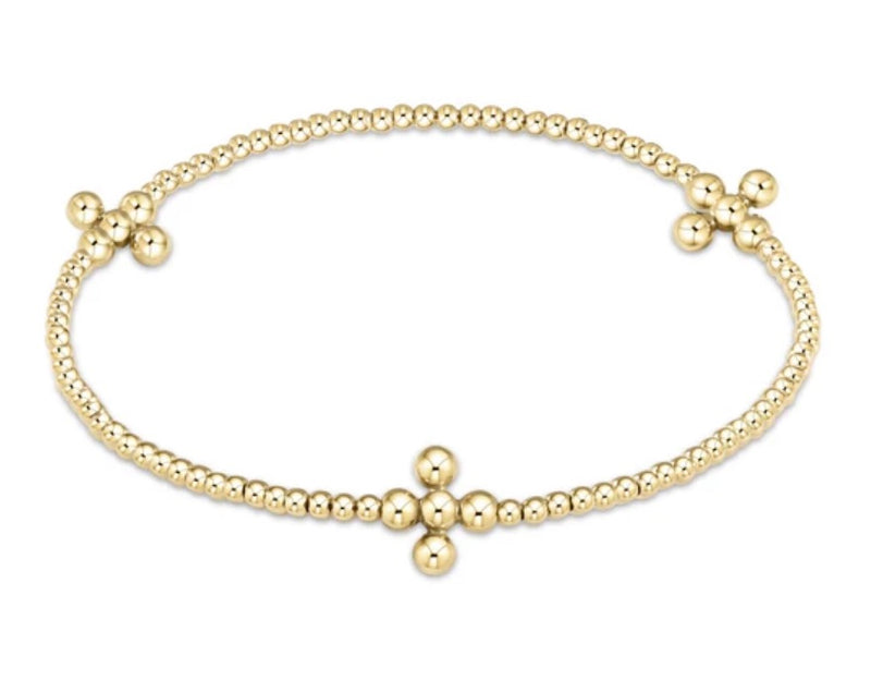 Signature Cross Gold Pattern 2mm Bracelet