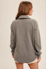 Amelia Half Zip Pullover in Charcoal