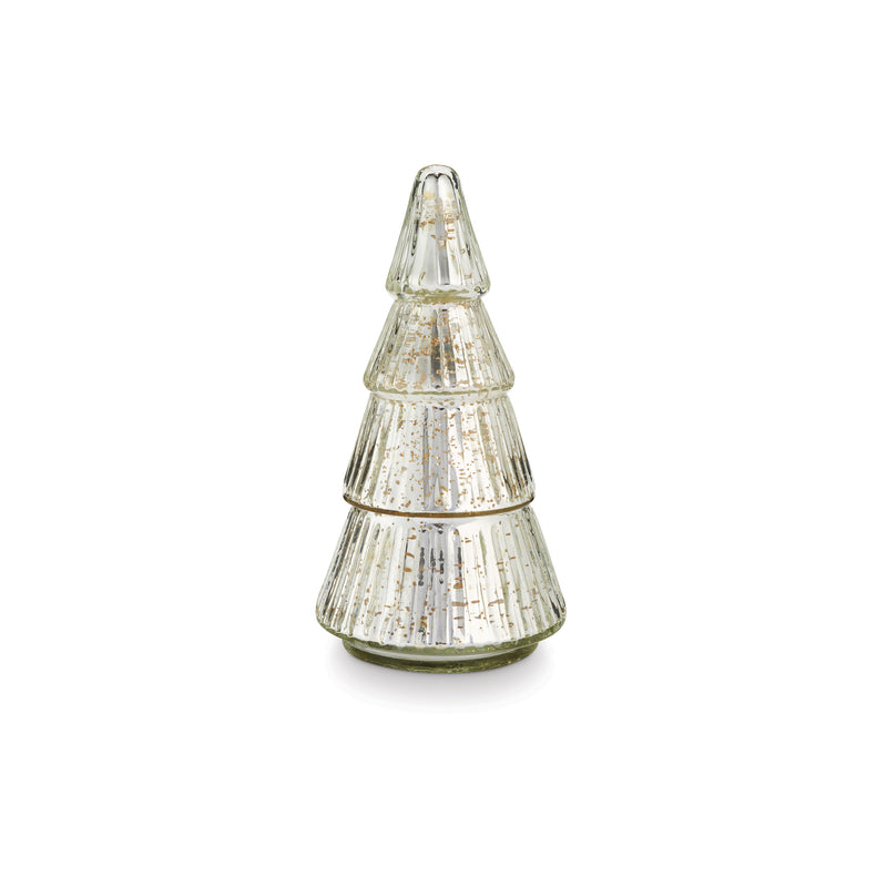 Balsam + Cedar Etched Mercury Glass Tree Candle