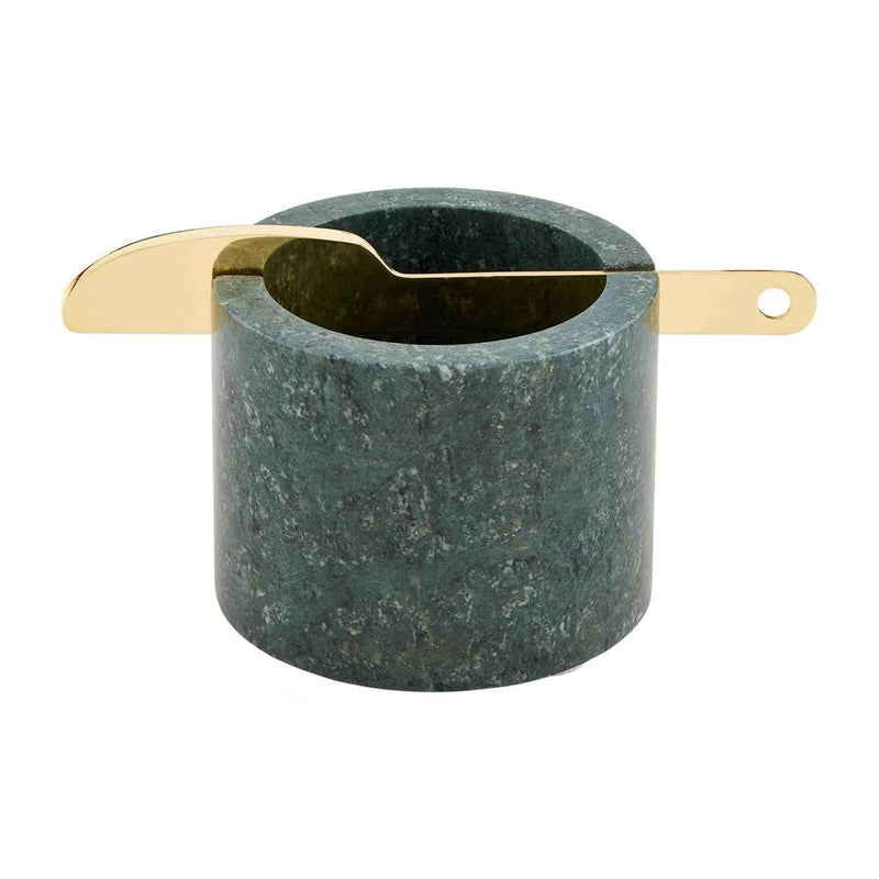 Green Marble Ramekin + Knife