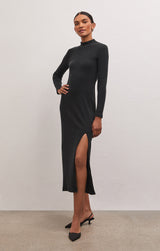 Ophelia Mock Neck Dress in Black