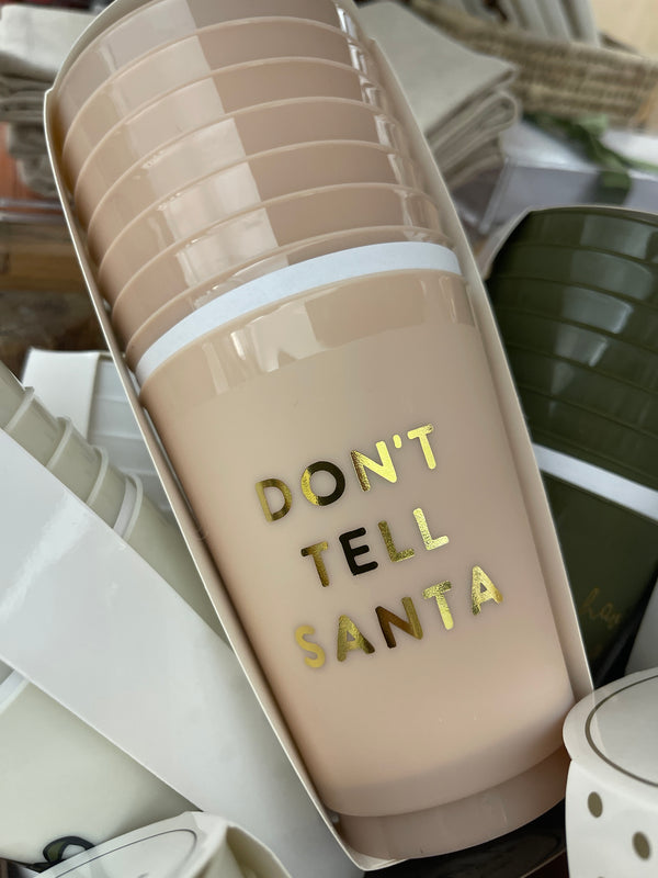 Don't Tell Santa Frost Cups - Set of Eight