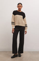 Lyndon Color Block Sweater in Oat