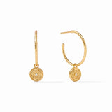 Astor Hoop + Charm Gold Earrings