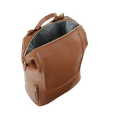 Blossom Recycled Vegan Leather Backpack - Chestnut