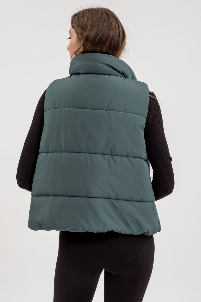 Genna Puffer Vest - Hunter Green