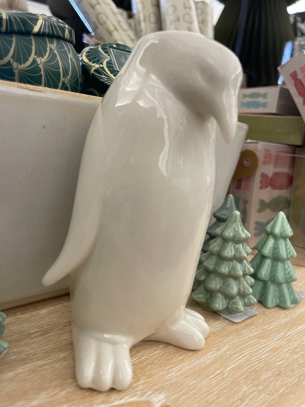 Penguin Taper Candle Holder - White