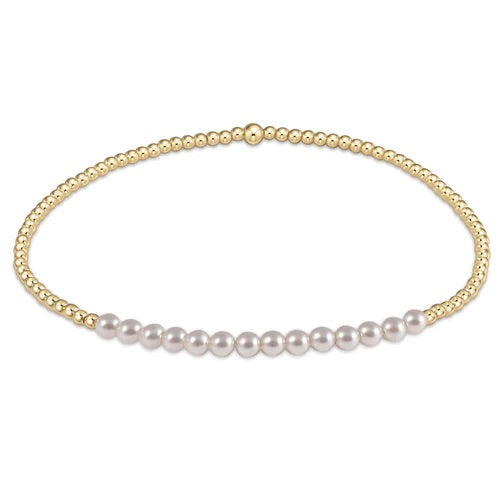 Gold Bliss 2mm Bracelet - Pearl