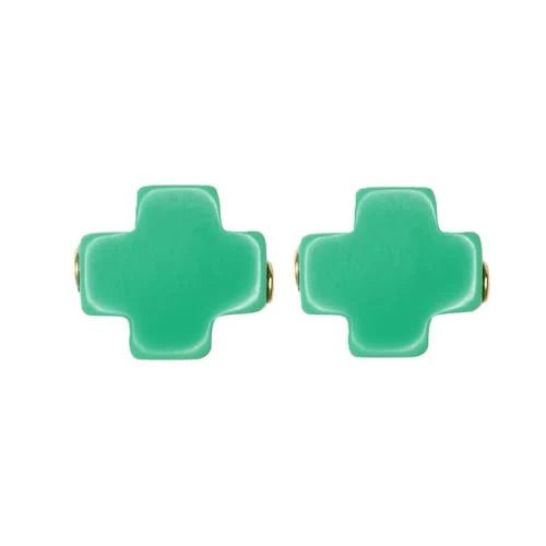 Signature Cross Stud - Emerald