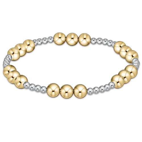 Classic Joy Pattern 6mm Bracelet - Mixed Metal