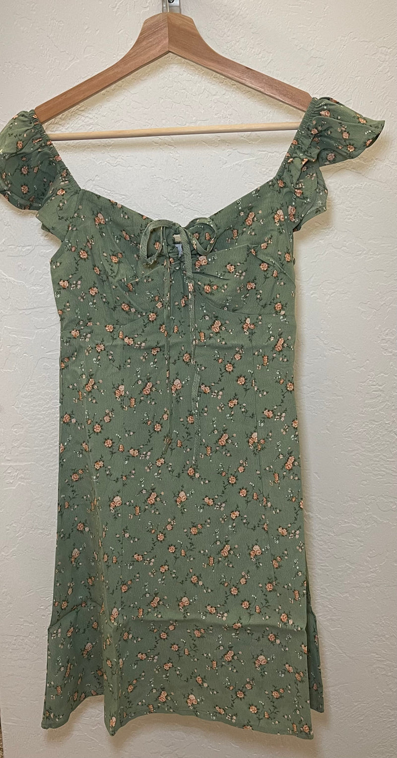 Lola Green Floral Dress