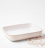 Cream + Tan Ceramic Dish