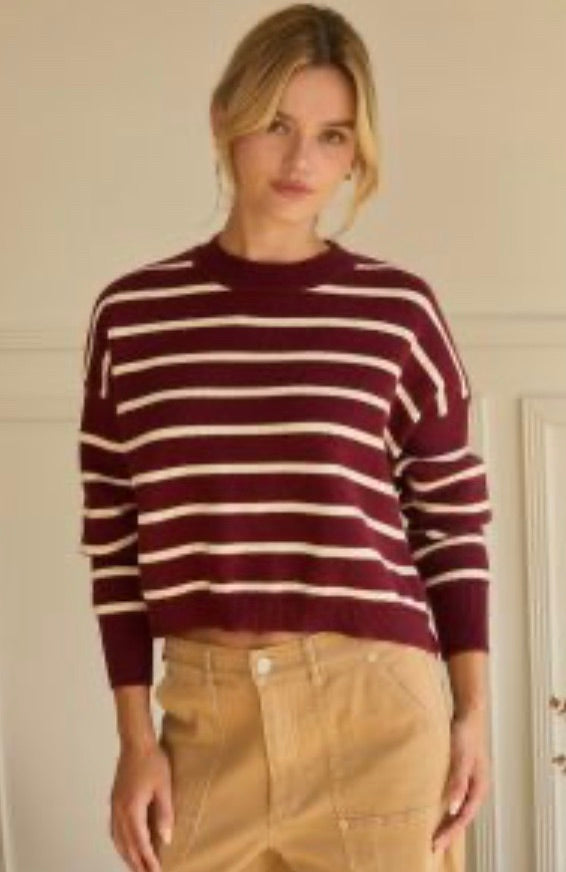 Burgundy Stripe Sweater