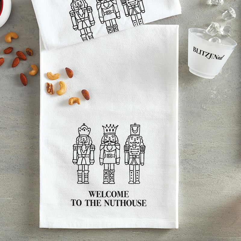 Welcome to the Nuthouse Tea Towel