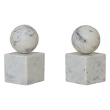 Marble Geometric Bookends - Set of Two