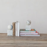 Marble Geometric Bookends - Set of Two