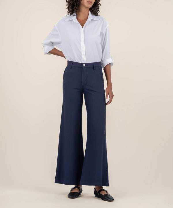 Meg High Rise Wide Leg Trousers - Navy