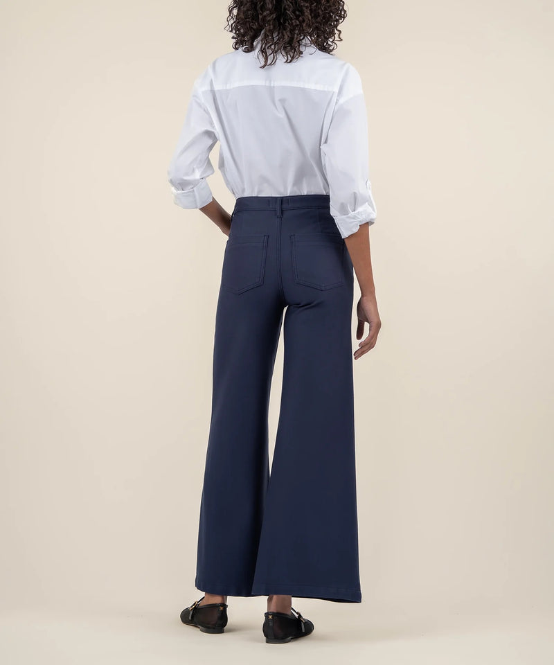 Meg High Rise Wide Leg Trousers - Navy