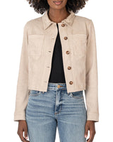 Matilda Faux Saude Cropped Jacket