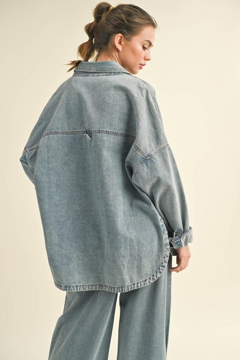 Washed Denim Shacket