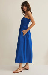 Cornelia Poplin Midi Dress - Nautical Cobalt Blue