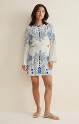 Tahina Palm Mini Dress - Nautical Cobalt Blue