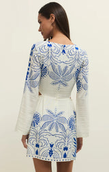 Tahina Palm Mini Dress - Nautical Cobalt Blue