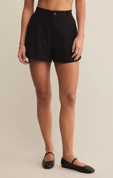 Topanga Linen Shorts - Black