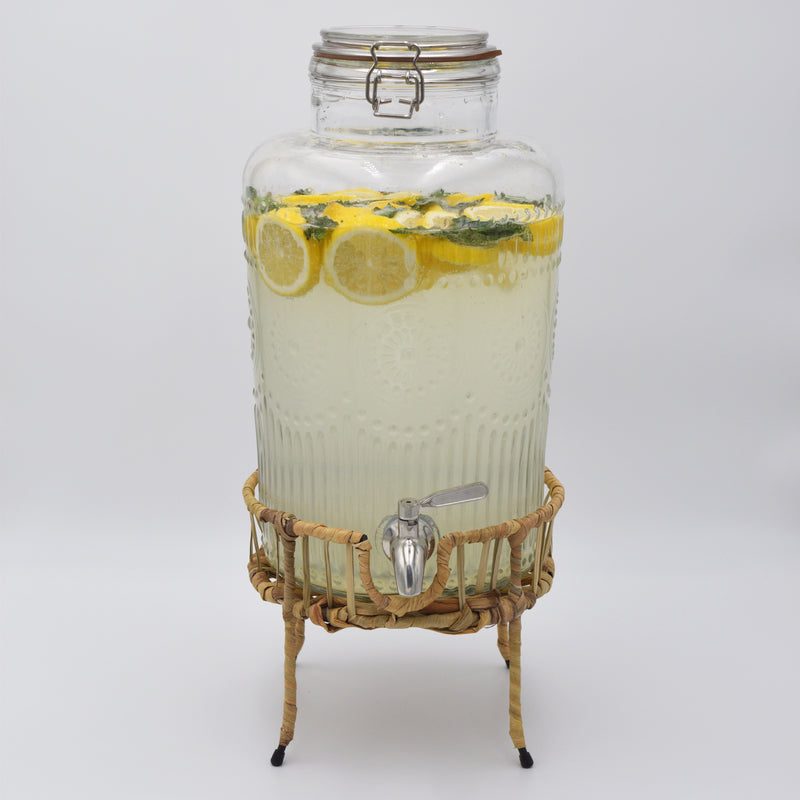 Beverage Dispenser + Natural Wrapped Stand