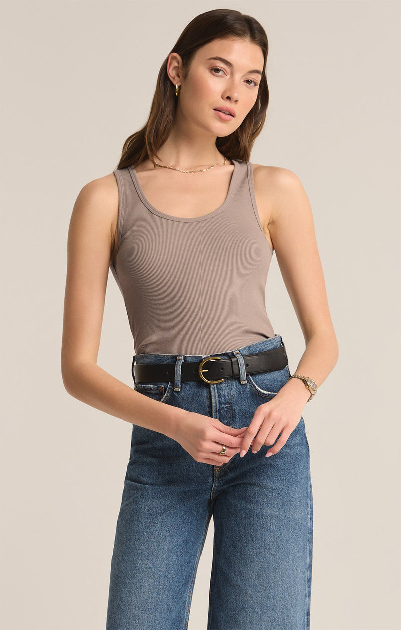 Essy Rib Tank - Slate Gray