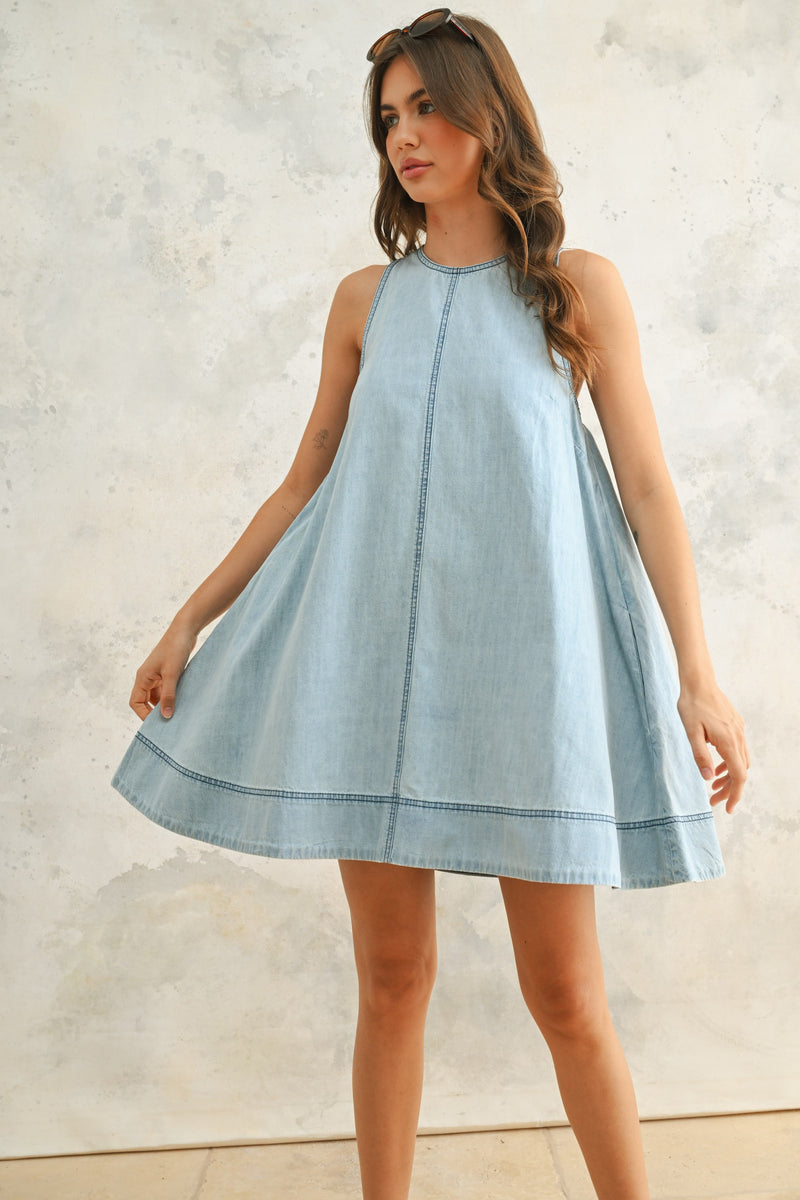 Eloise A Line Denim Dress