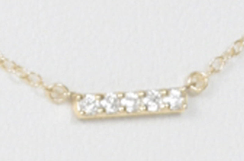 14k + Diamond Significance Bar Necklace
