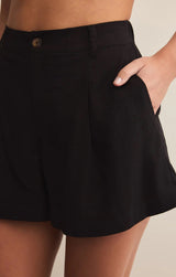 Topanga Linen Shorts - Black