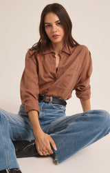 The Perfect Linen Top - Mocha Mousse