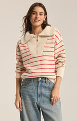 Villa Half Zip Sweater - Red Pepper