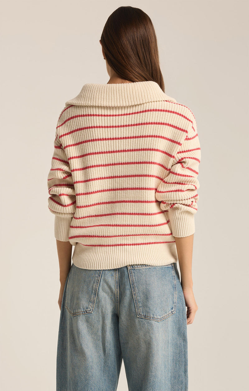 Villa Half Zip Sweater - Red Pepper