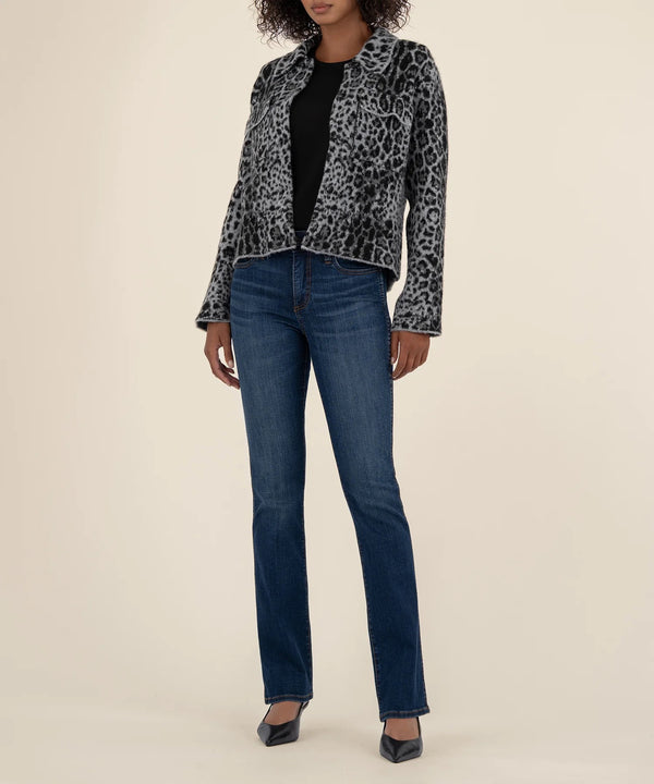 Ava Snow Leopard Sweater Jacket