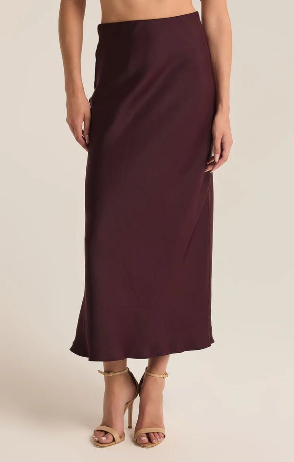 Europa Poly Sheen Skirt - Berry Wine