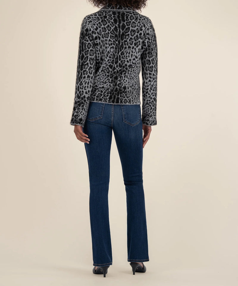 Ava Snow Leopard Sweater Jacket