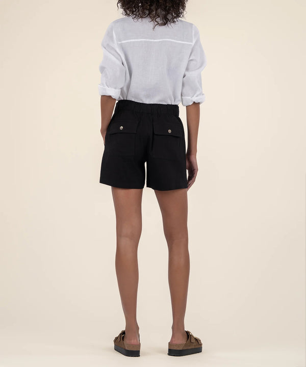 Katana Linen Drawstring Shorts - Black
